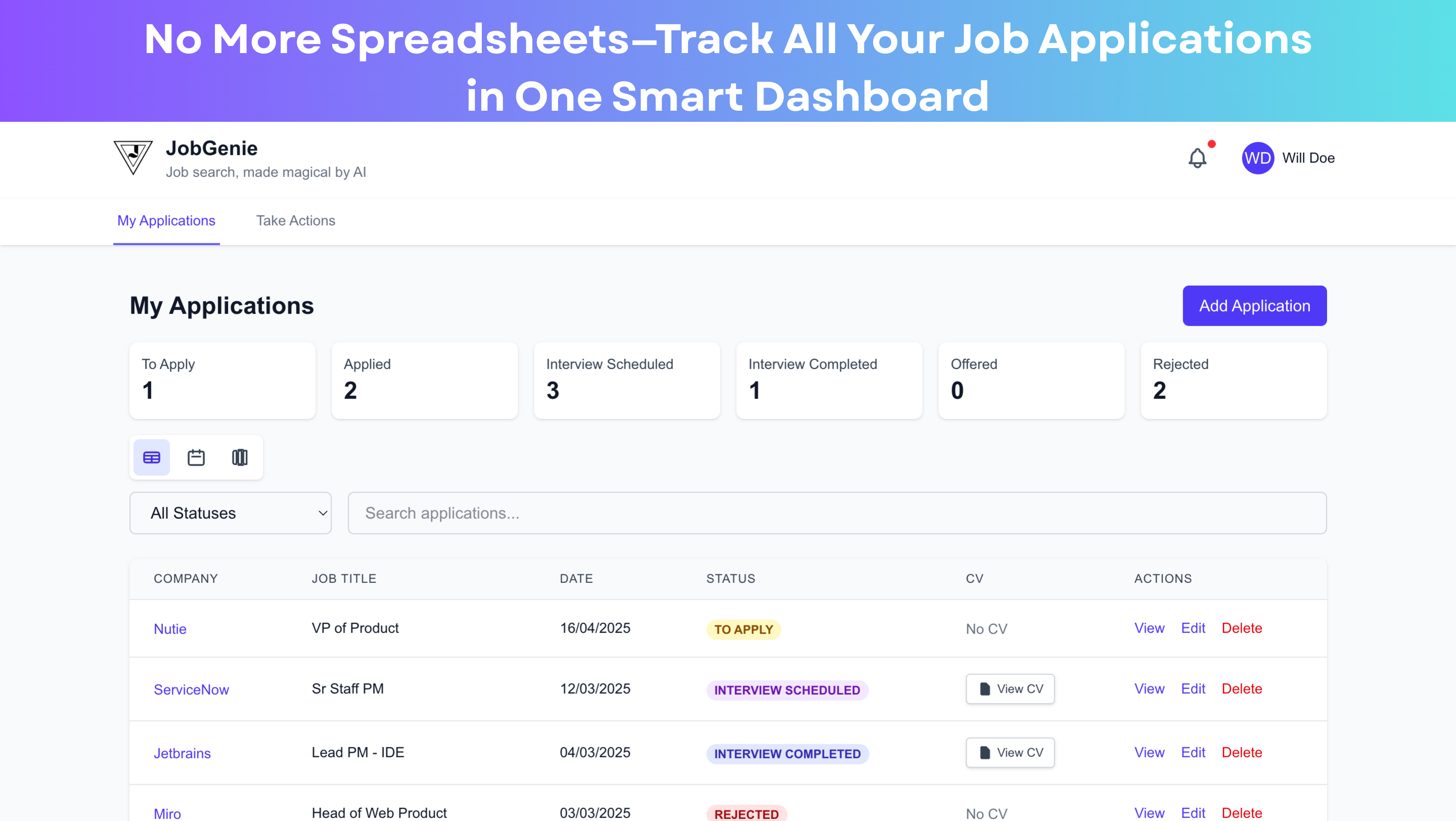Applications Table
